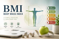 Body mass index infographic showing BMI categories