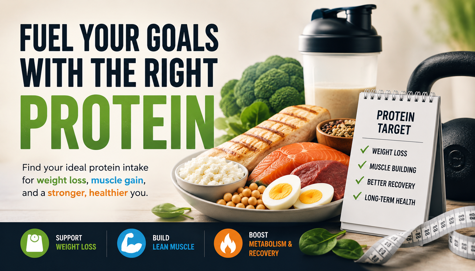 Protein calculator results showing daily protein intake for muscle building