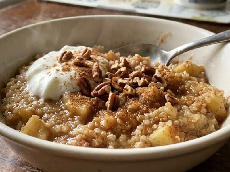 Baked Cinnamon Apple Quinoa Porridge recipe