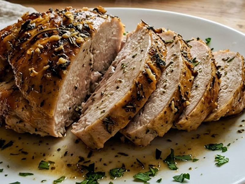 Garlic Herb Roasted Turkey Breast recipe