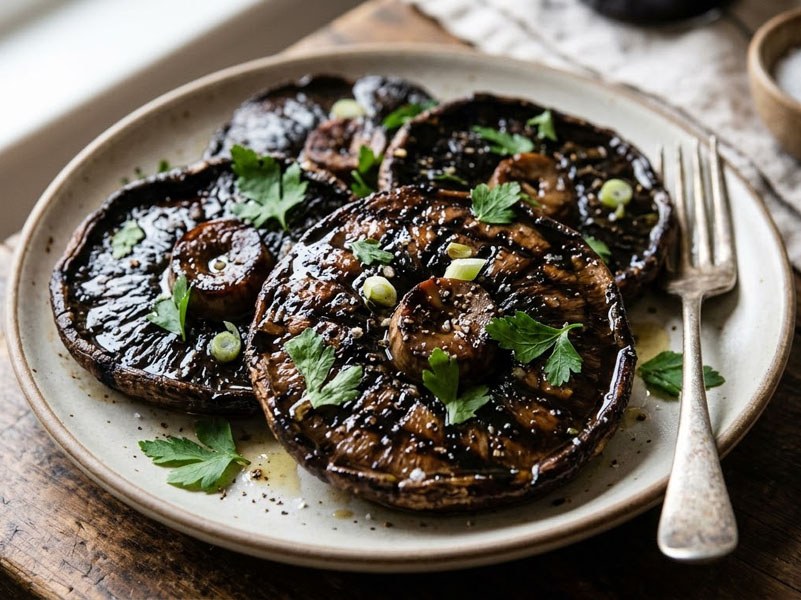 Grilled Portobello Mushroom Caps with Balsamic Vinegar recipe